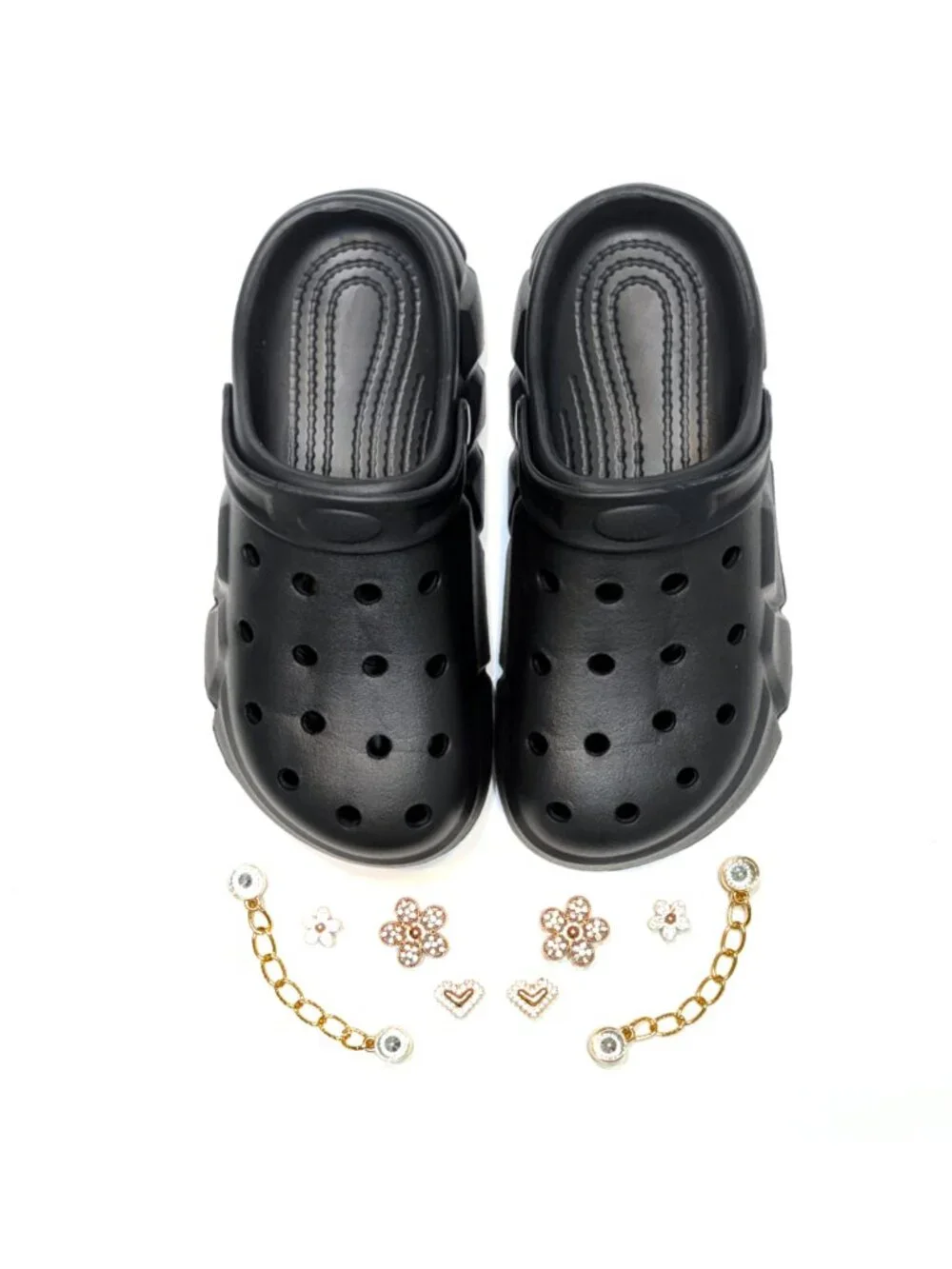 GIRL'S BLACK CLOGS - Accessories Included, Little & Big Kids' (C11-J4)